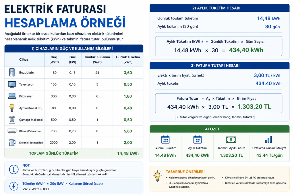 Elektrik Faturası Hesaplama Örneği