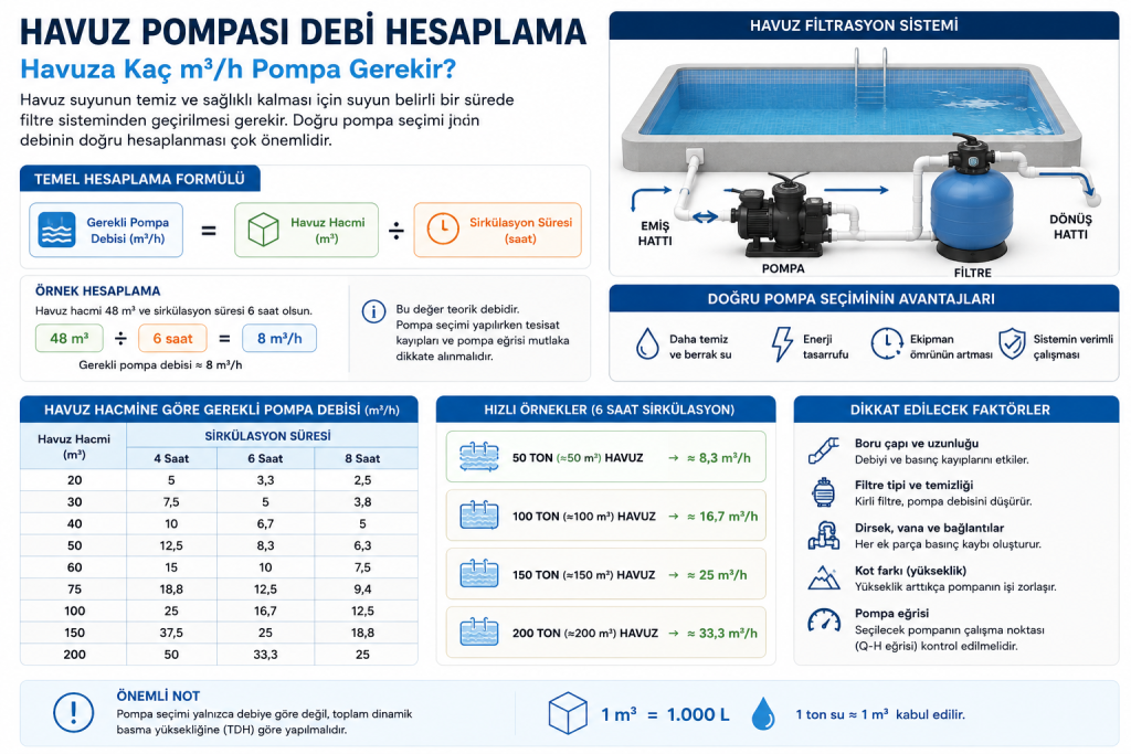 Havuz Pompası Hesaplama Formülü